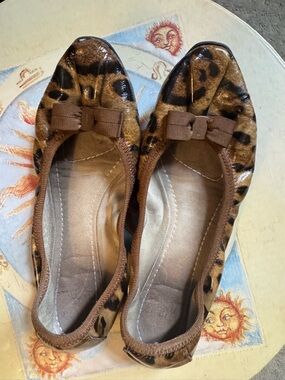 Salvatore Ferragamo Leopard-Print Bow Ballet Flats - Brown